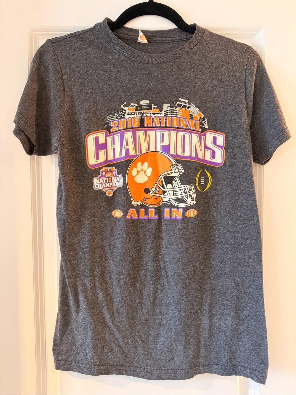 2016 Clemson National Champions Gray Graphic T-Shirt